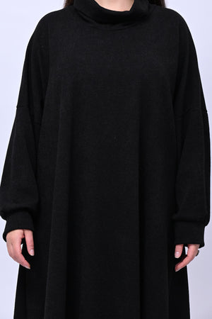 Abito calda viscosa collone - Nero
