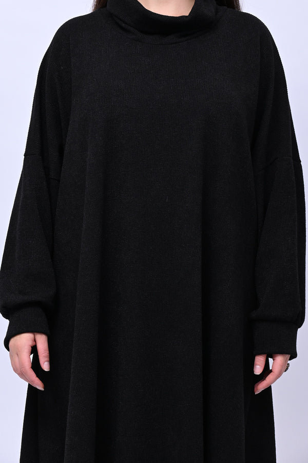 Abito calda viscosa collone - Nero