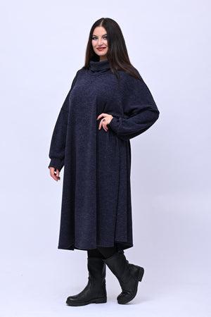 Abito calda viscosa collone - Blu