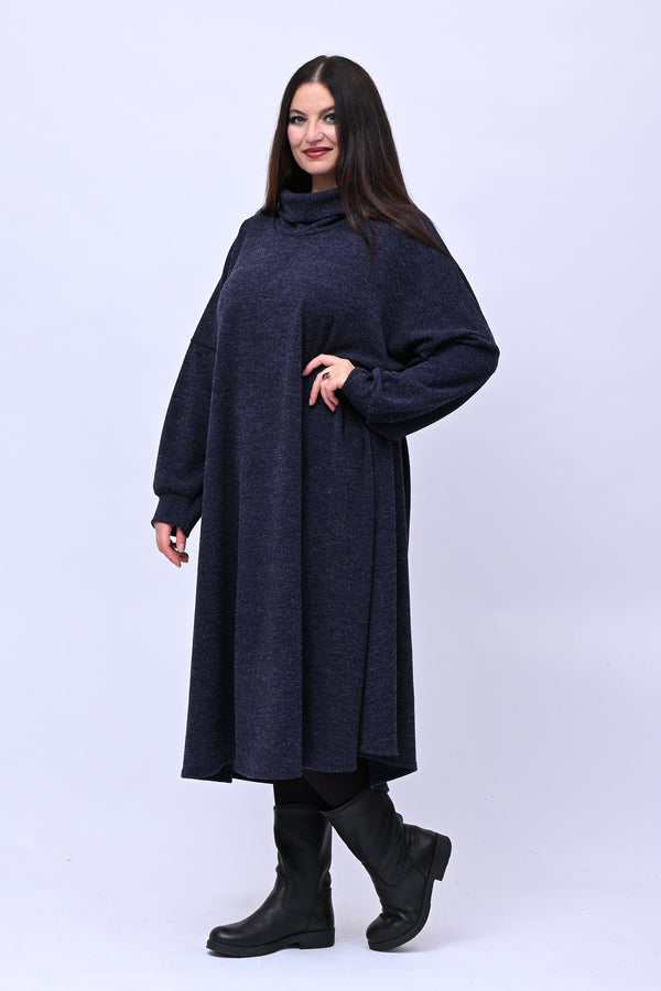Abito calda viscosa collone - Blu