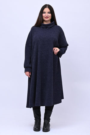 Abito calda viscosa collone - Blu