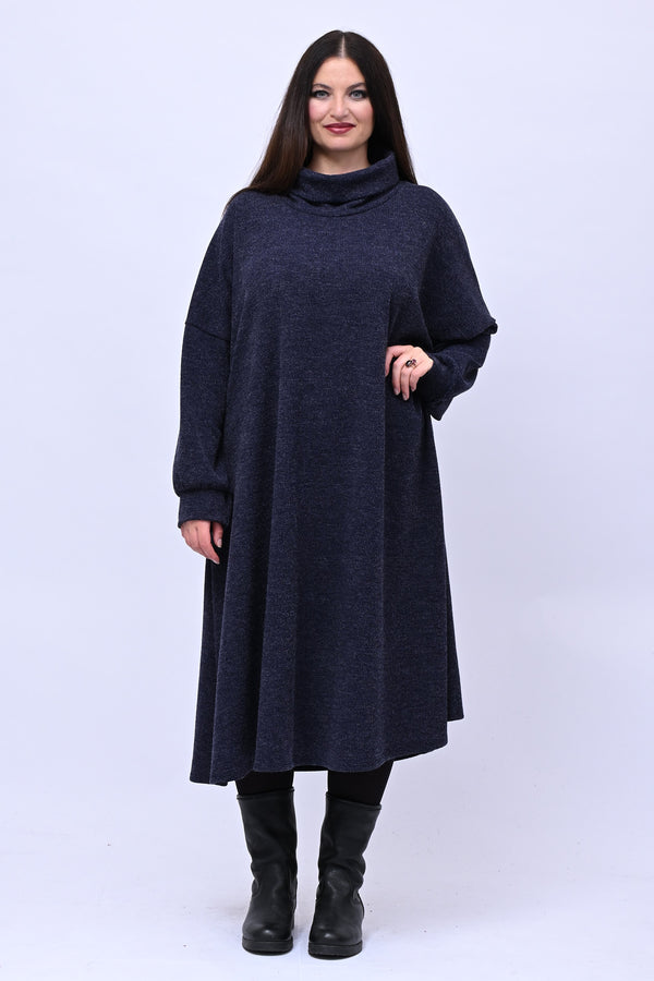 Abito calda viscosa collone - Blu