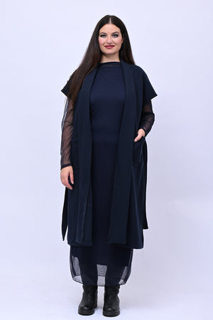 Cappotto gilet cinta - Blu