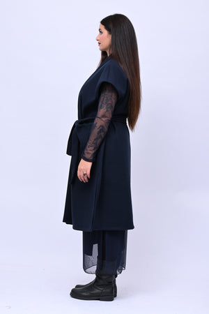 Cappotto gilet cinta - Blu