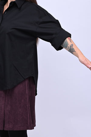 Camicia basic cotone - Nero