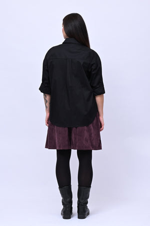 Camicia basic cotone - Nero