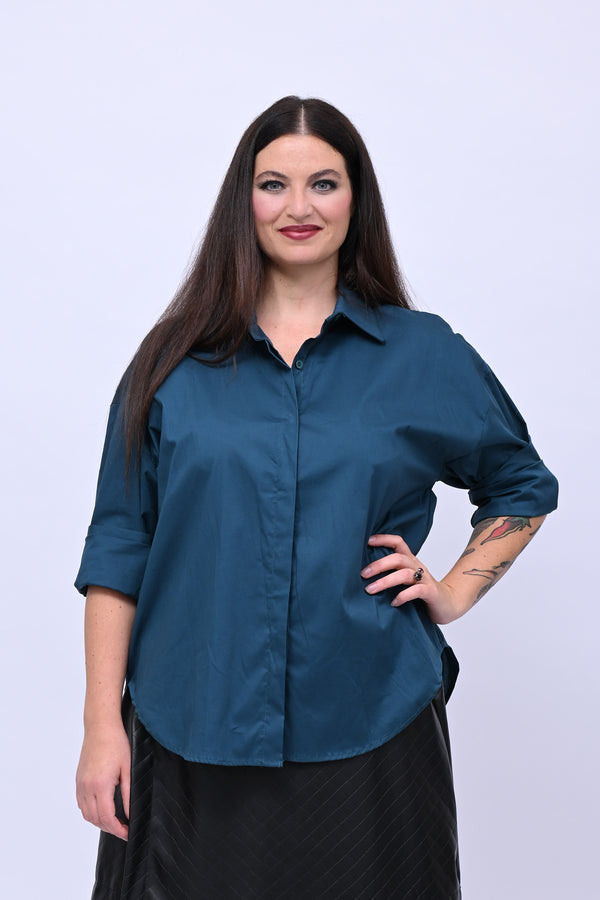 Camicia basic cotone - Ottanio