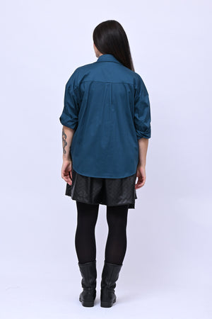Shorts effetto gonna ecopelle - Nero