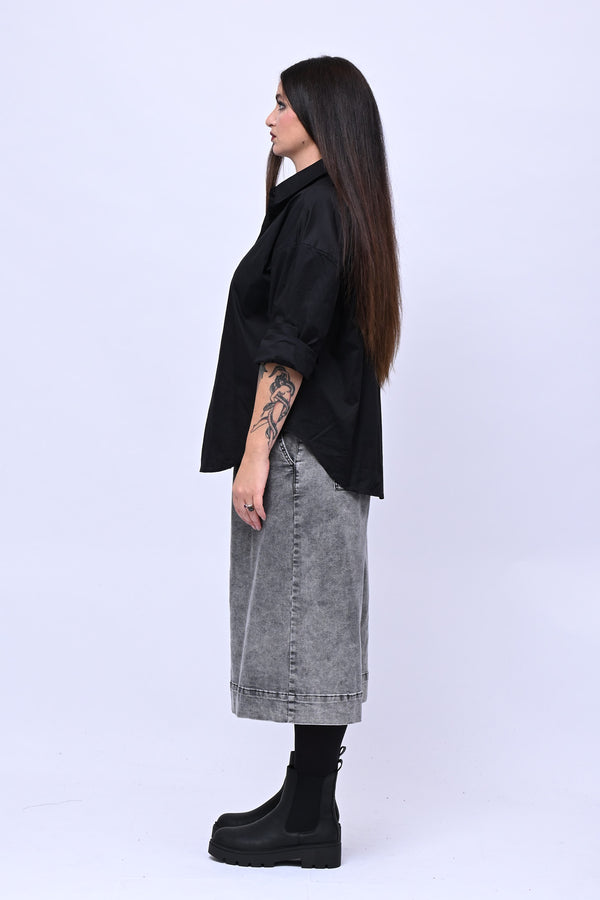 Bermuda Jeans lavato - Grigio