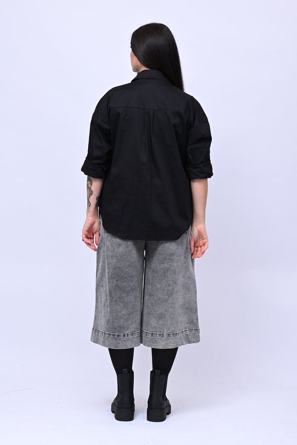 Bermuda Jeans lavato - Grigio