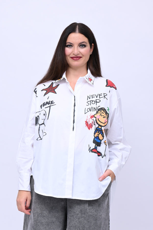 Camicia over Snoopy - Bianco