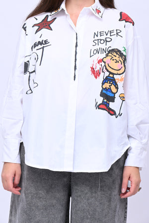 Camicia over Snoopy - Bianco