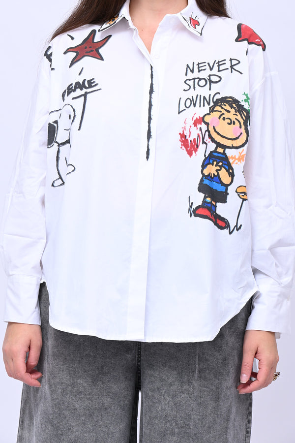 Camicia over Snoopy - Bianco