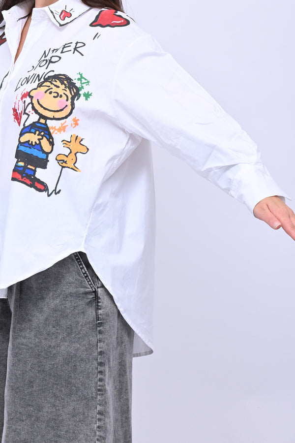 Camicia over Snoopy - Bianco