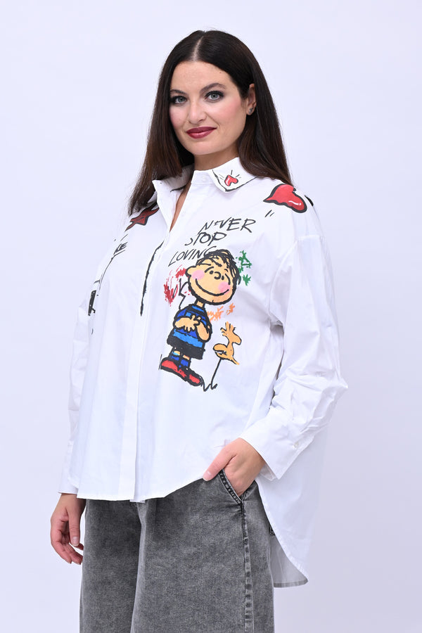 Camicia over Snoopy - Bianco