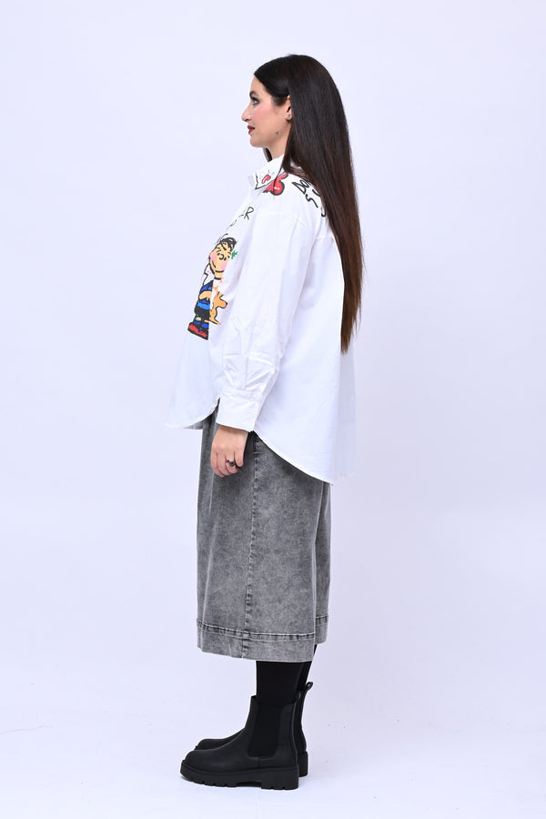 Camicia over Snoopy - Bianco
