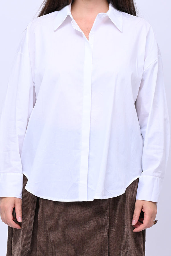 Camicia basic cotone - Bianco