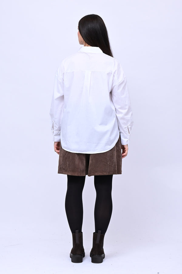 Camicia basic cotone - Bianco