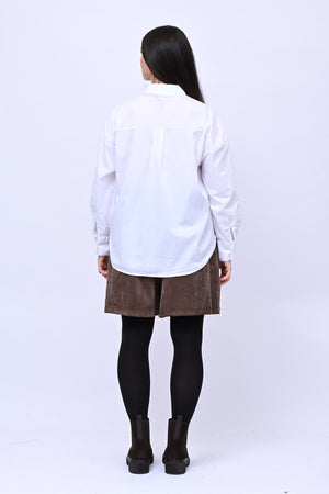 Shorts effetto gonna velluto - Moro