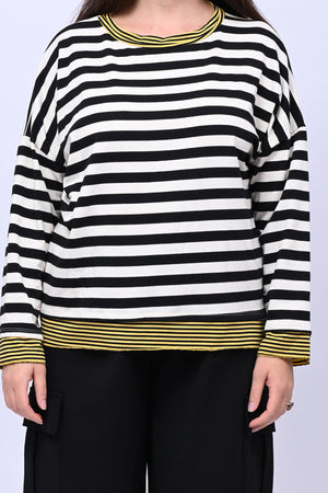 T-shirt scatola doppia riga - Nero