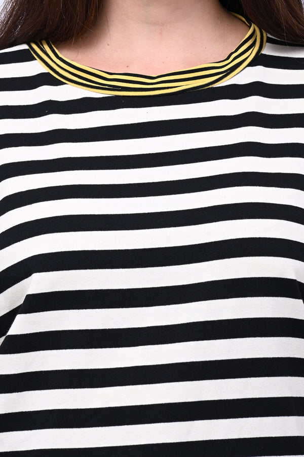 T-shirt scatola doppia riga - Nero