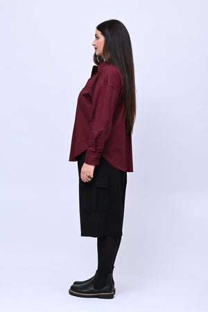 Camicia basic cotone - Vino