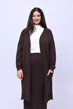 Cardigan calda viscosa lungo - Moro