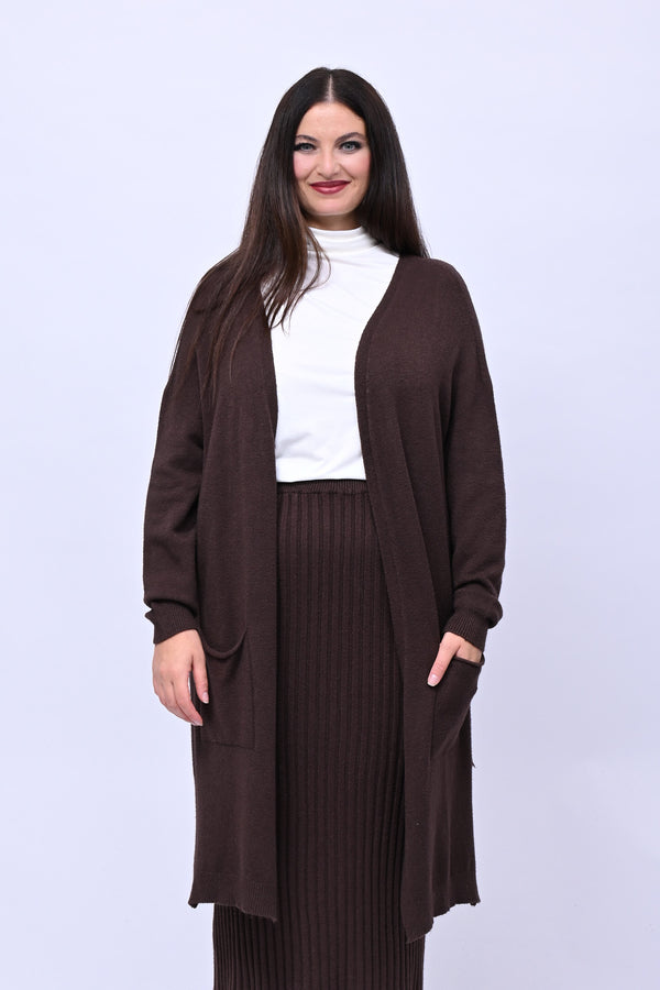 Cardigan calda viscosa lungo - Moro