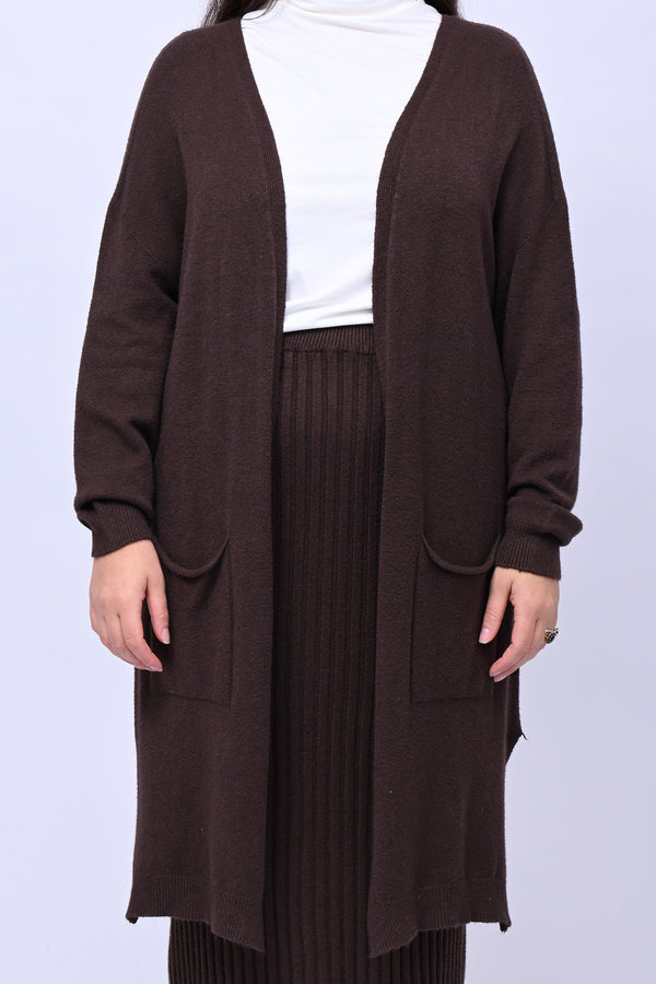 Cardigan calda viscosa lungo - Moro