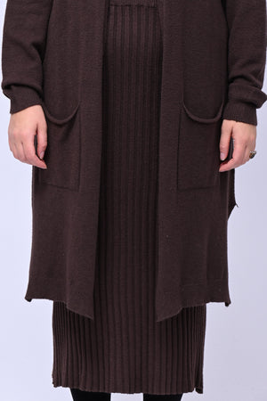 Cardigan calda viscosa lungo - Moro
