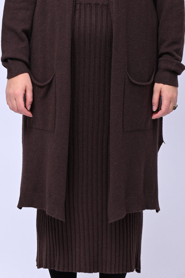Cardigan calda viscosa lungo - Moro