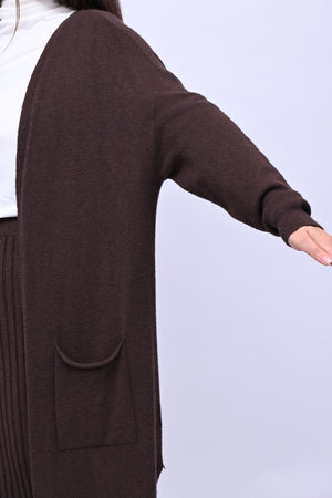 Cardigan calda viscosa lungo - Moro