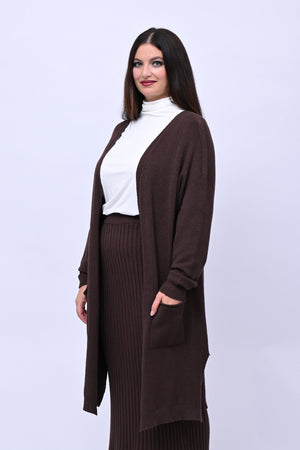 Cardigan calda viscosa lungo - Moro