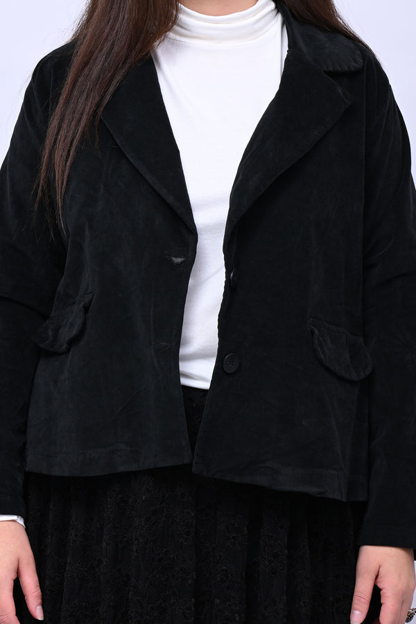 Blazer velluto - Nero
