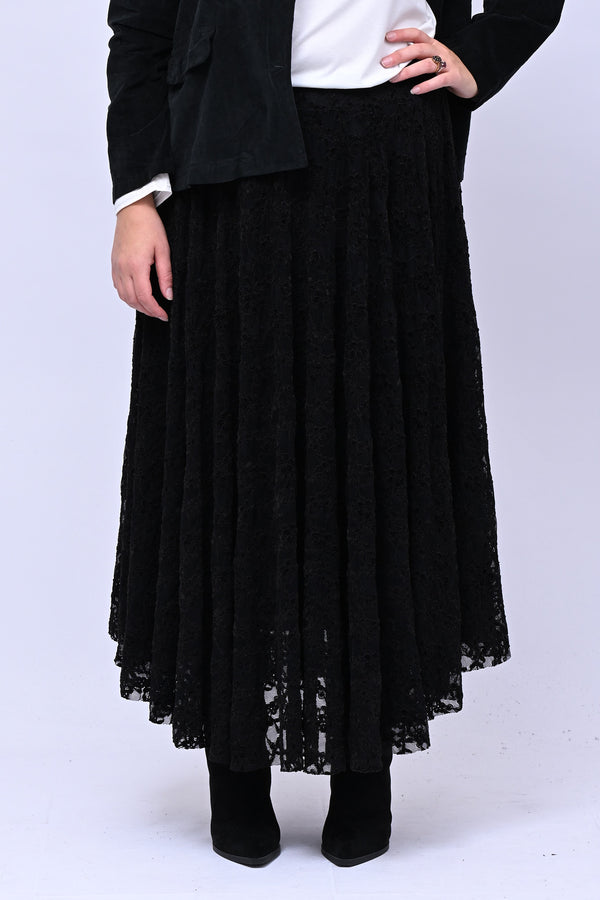 Gonna pizzo ruota - Nero