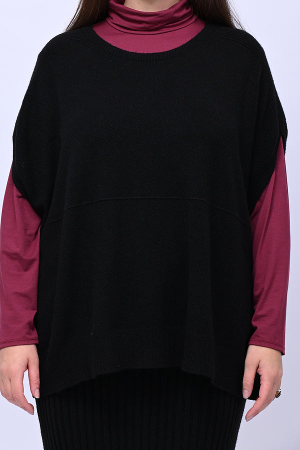 Gilet scatola calda viscosa - Nero
