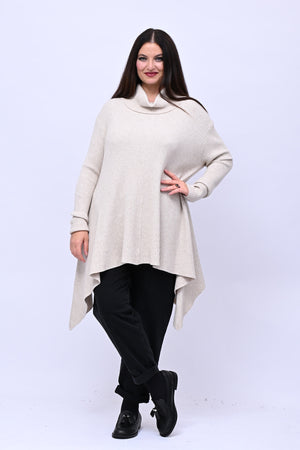 Maxi maglia coste punte - Burro