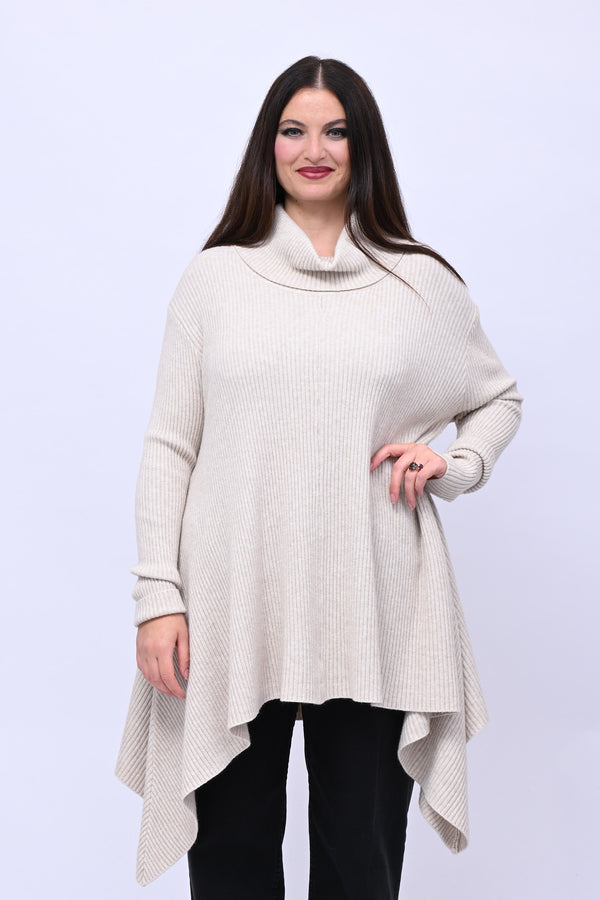 Maxi maglia coste punte - Burro