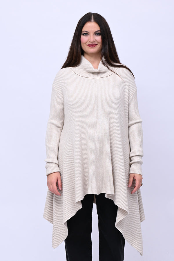 Maxi maglia coste punte - Burro