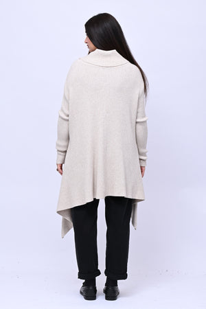 Maxi maglia coste punte - Burro