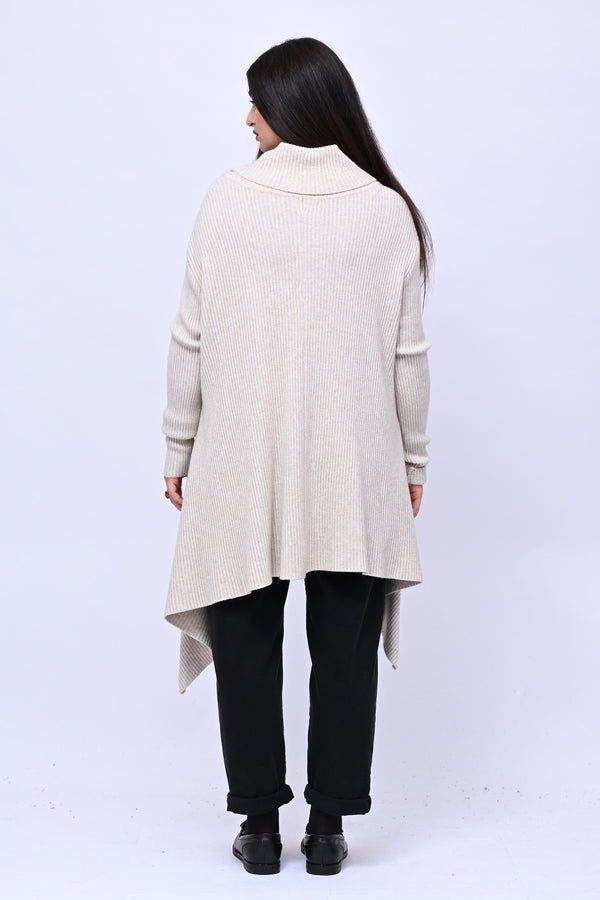 Maxi maglia coste punte - Burro