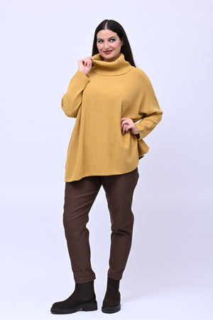 Maxi Pull collo anello - Senape