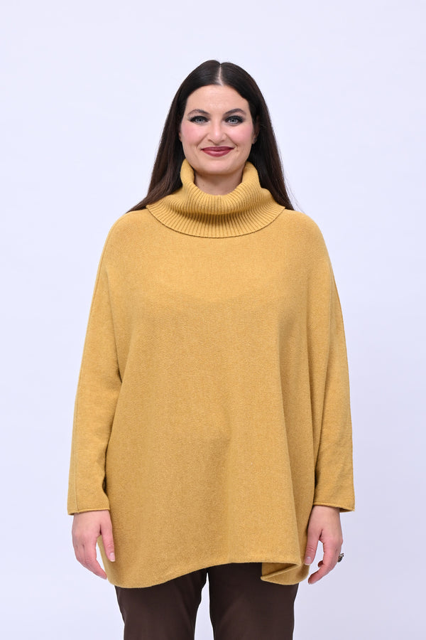 Maxi Pull collo anello - Senape