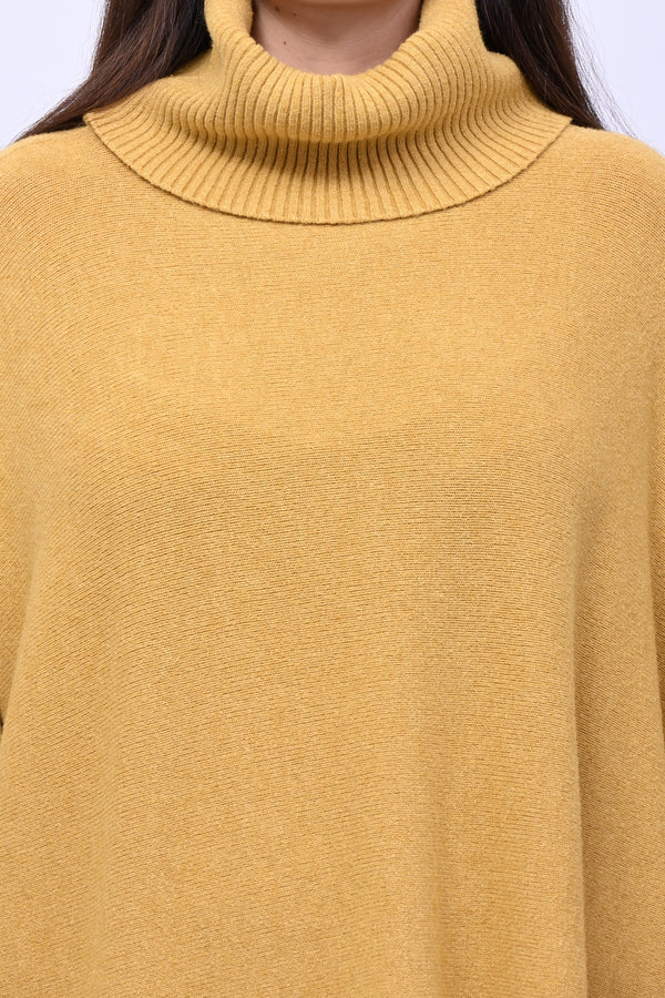 Maxi Pull collo anello - Senape