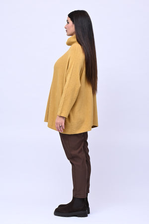 Maxi Pull collo anello - Senape