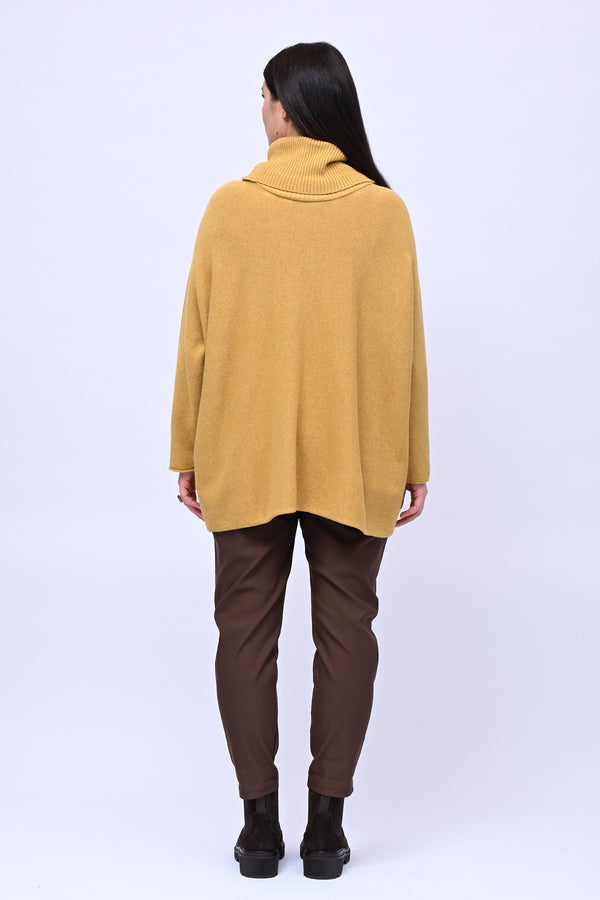 Maxi Pull collo anello - Senape