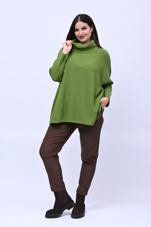 Maxi Pull collo anello - Verde Mela