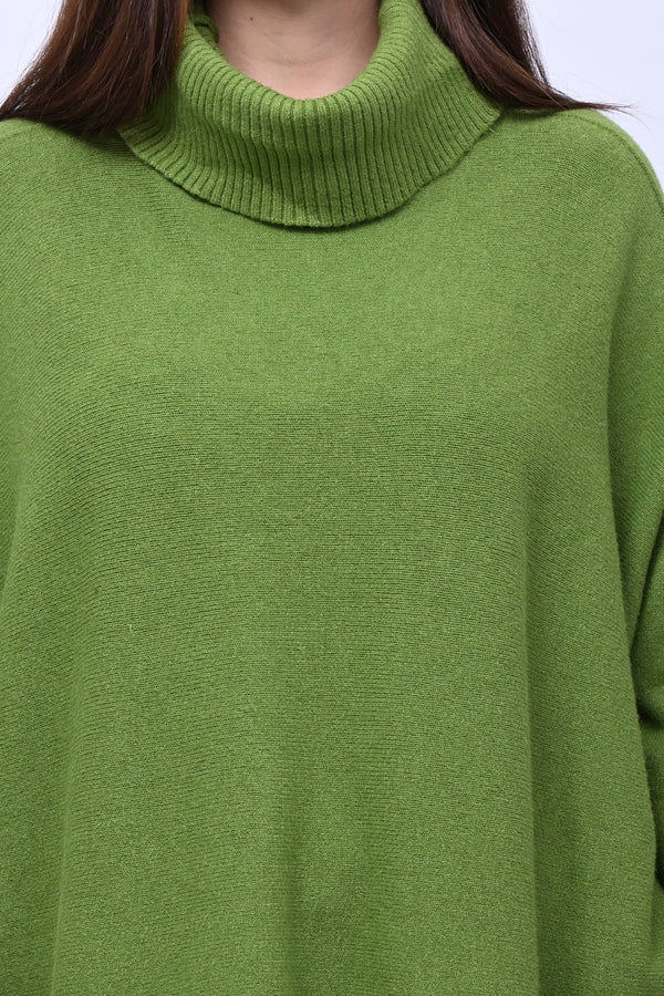 Maxi Pull collo anello - Verde Mela
