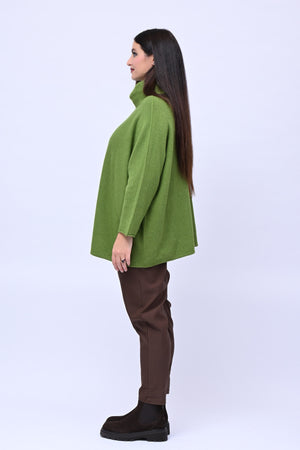 Maxi Pull collo anello - Verde Mela
