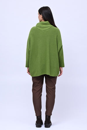 Maxi Pull collo anello - Verde Mela